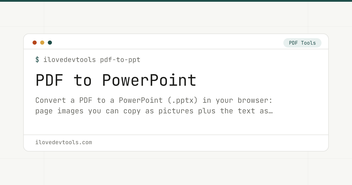Box Layout Pdf PDF to PowerPoint - iLoveDevTools